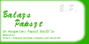 balazs papszt business card